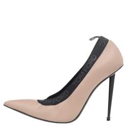 Tom Ford Beige Leather Pointed Toe Pumps Size 40
