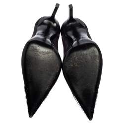 Pre Owned Tom Ford Black Mesh Strass Cap Illusion Pumps Size 38