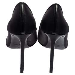 Pre Owned Tom Ford Black Mesh Strass Cap Illusion Pumps Size 38