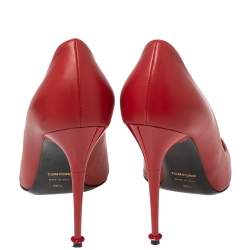 Tom Ford Red Leather Pointed Toe Pumps Size 38.5