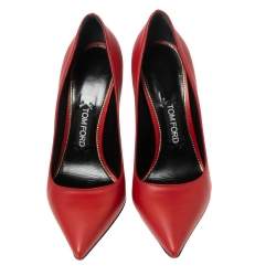 Tom Ford Red Leather Pointed Toe Pumps Size 38.5