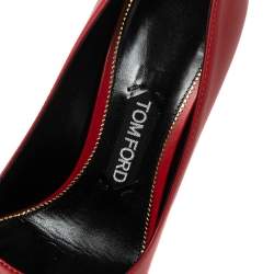 Tom Ford Red Leather Pointed Toe Pumps Size 38.5