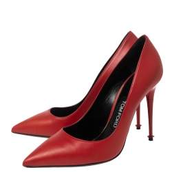 Tom Ford Red Leather Pointed Toe Pumps Size 38.5