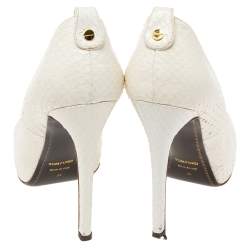 Tom Ford White Python Leather Peep Toe Pumps Pumps Size 39