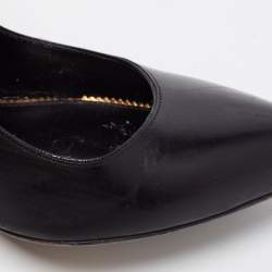 Pre Owned Tom Ford Black Leather Padlock Ankle Wrap Pointed Toe Pumps Size 37