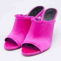 Pre Owned Tom Ford Pink Satin Open Toe Sandals Size 36