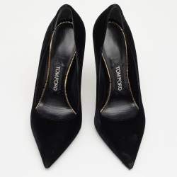 Tom Ford Black Velvet Pointed Toe Pumps Size 38
