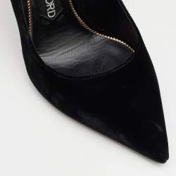 Tom Ford Black Velvet Pointed Toe Pumps Size 38
