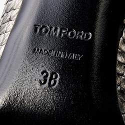 Tom Ford Metallic Silver Python Leather Pointed Toe Pumps Size 38