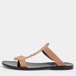 Tom Ford Beige Suede Flat Sandals Size 39