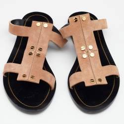 Tom Ford Beige Suede Flat Sandals Size 39