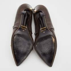 Pre Owned Tom Ford Brown Lizard Embossed Pumps Size 39