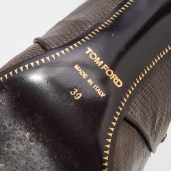 Pre Owned Tom Ford Brown Lizard Embossed Pumps Size 39