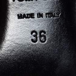 Pre Owned Tom Ford Nude Leather Padlock Ankle Wrap Sandals Size 36