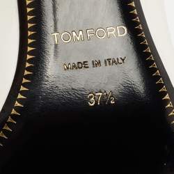 Pre Owned Tom Ford White Leather Padlock Pumps Size 37.5