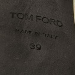 Tom Ford Cream/Black Ostrich Leather Booties Size 39