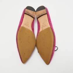 Tom Ford Pink/Black Suede and Leather Ballet Flats Size 37.5