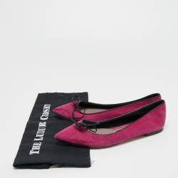 Tom Ford Pink/Black Suede and Leather Ballet Flats Size 37.5