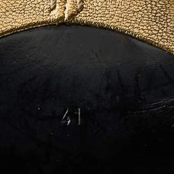 Pre Owned Tom Ford Metallic Gold Woven Leather Lace Up Pumps Size 41