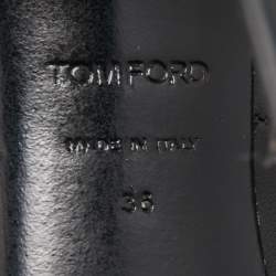 Pre Owned Tom Ford Black Leather Peep Toe Pumps Size 36