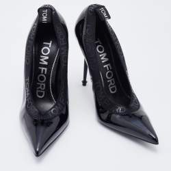 Tom Ford Black Patent Leather Pointed Toe Pumps Size 37