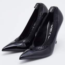 Tom Ford Black Patent Leather Pointed Toe Pumps Size 37