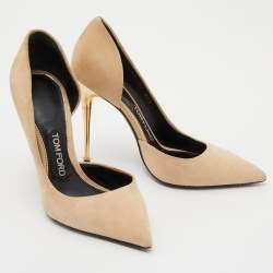 Pre Owned Tom Ford Beige Suede D’orsay Pumps Size 36