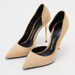 Pre Owned Tom Ford Beige Suede D’orsay Pumps Size 36