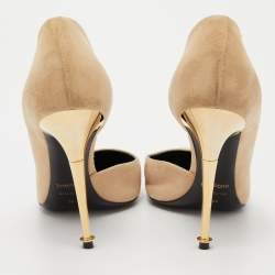 Pre Owned Tom Ford Beige Suede D’orsay Pumps Size 36