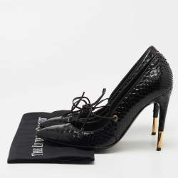 Tom Ford Black Python Mary Jane Pumps Size 39.5