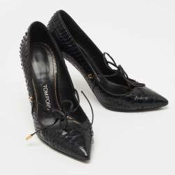 Tom Ford Black Python Mary Jane Pumps Size 39.5