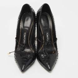 Tom Ford Black Python Mary Jane Pumps Size 39.5