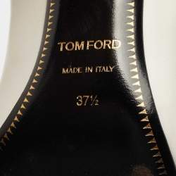 Pre Owned Tom Ford White Leather Padlock Pumps Size 37.5