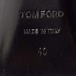 Tom Ford Black Leather Padlock Ankle Wrap Pumps Size 40