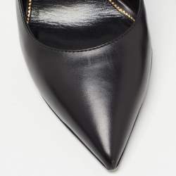 Tom Ford Black Leather Padlock Ankle Wrap Pumps Size 40