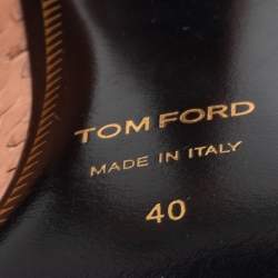 Pre Owned Tom Ford Pink Python Padlock Ankle Strap Pumps Size 40