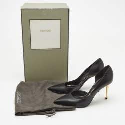 Tom Ford Black Leather D'Orsay Pointed Toe Pumps Size 36 