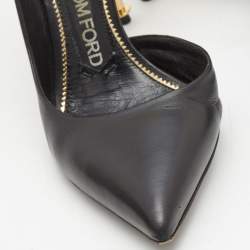 Tom Ford Black Leather D'Orsay Pointed Toe Pumps Size 36 