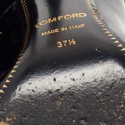 Pre Owned Tom Ford Black Patent Leather Padlock Pumps Size 37.5