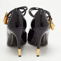 Pre Owned Tom Ford Black Patent Leather Padlock Pumps Size 37.5