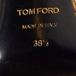Tom Ford Gold Python Padlock Ankle Strap Platform Sandals Size 38.5