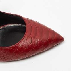 Tom Ford Burgundy Python Padlock Ankle Wrap Pumps Size 38.5