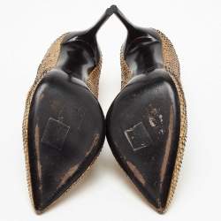 مملوكة مسبقًا Tom Ford Gold Python Zipper Trim Pumps Size 38