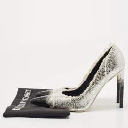 Pre Owned Tom Ford Silver Texture Leather Ombre Pumps Size 37.5