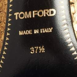 Tom Ford Gold Python Leather Padlock Pumps Size 37.5