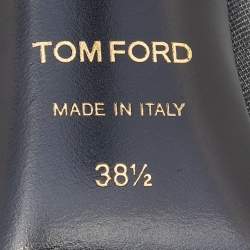 Pre Owned Tom Ford Black/Metallic Rose Pink Mesh and Leather Cap Pointed Toe Pumps Size 38.5