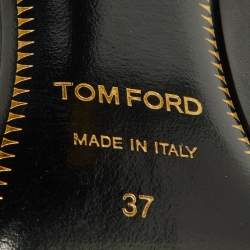 Tom Ford Black Leather Padlock Ankle Wrap Pumps Size 37
