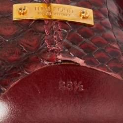 Tom Ford Burgundy Python Zipper Detail Pumps Size 38.5