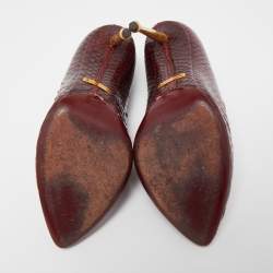 Tom Ford Burgundy Python Zipper Detail Pumps Size 38.5