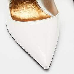 Pre Owned Tom Ford Off White Patent Leather Pointed Toe Pumps Size 39